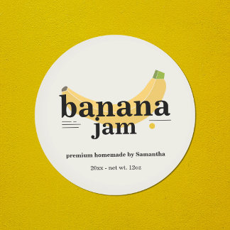 Étiquette Autocollante Moderne de Confiture de Ban