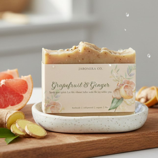 Étiquette Autocollante Savon Artisanal au Pamplemo (Créateur téléchargé)