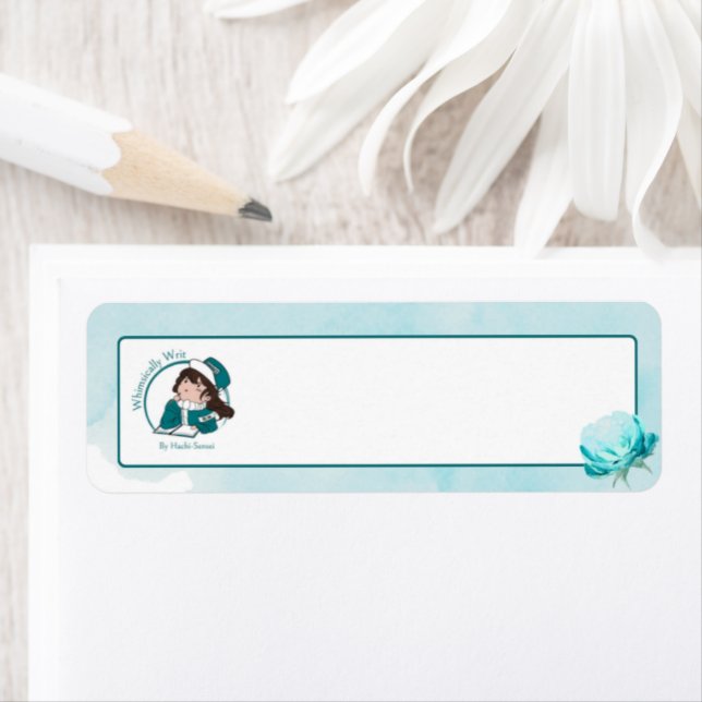 Étiquette Autocollants d'adresse avec le logo Whimsically Wr (En situation)