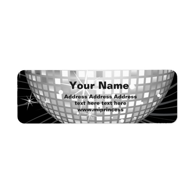 Étiquette autocollants d'adresse de retour à billes disco (Devant)
