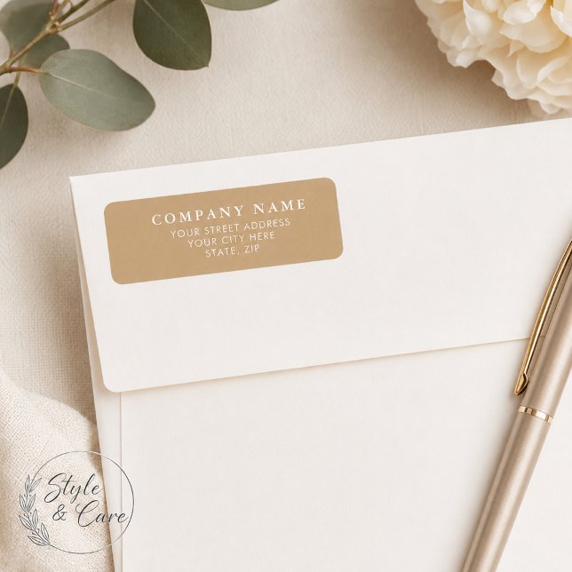 Étiquette Autocollants d'adresse de retour Beige Simple (Simple Beige Return Address Stickers)