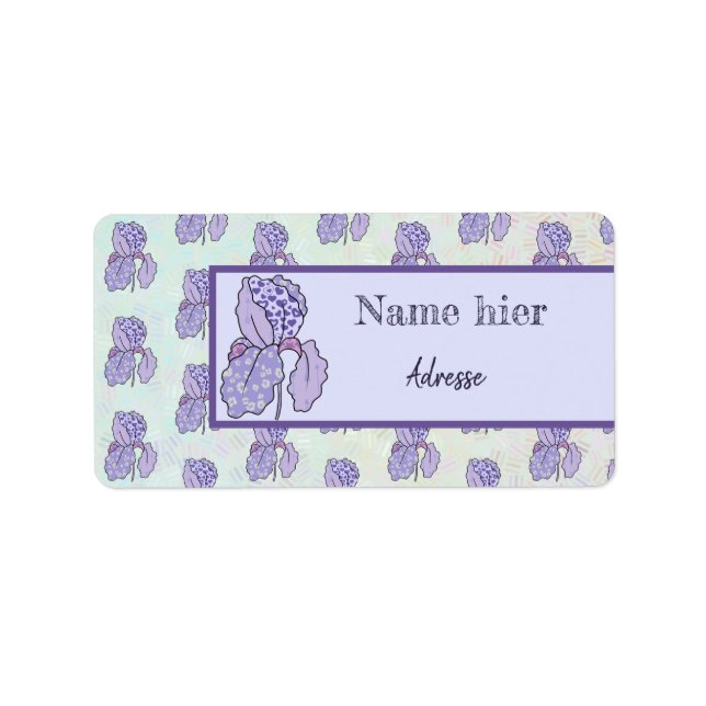 Étiquette Autocollants d'adresse iris (Devant)