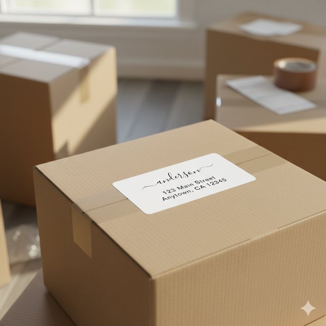 Étiquette Autocollants d'adresse personnalisés simples et él (Simple Stylish Custom Printed Address Stickers)