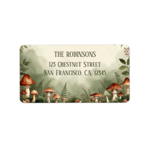 Étiquette Autocollants de courrier de champignons botaniques