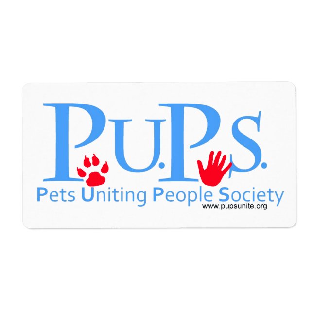 Étiquette Autocollants de la Société Pets Uniting People (Devant)