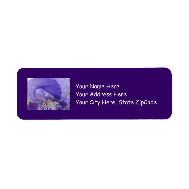 Étiquette Autocollants d'étiquette d'adresse de fleur d'iris (Devant)