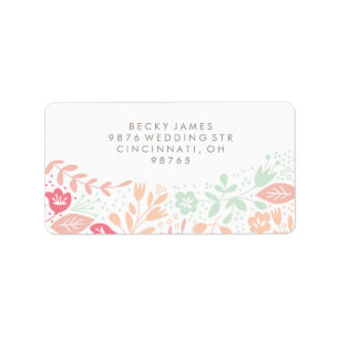 Étiquette Autocollants Floral Grace Adresse de retour