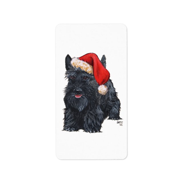 Étiquette Autocollants Scottie Santa ! (Devant)
