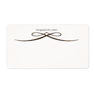 Étiquette Autographié par la plaque d'écriture de l'auteur