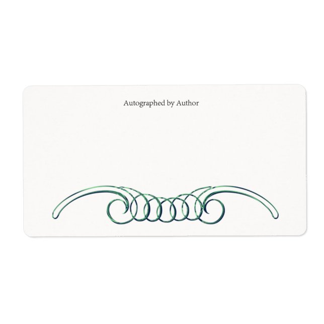 Étiquette Autographié par la plaque d'écriture de l'auteur (Devant)