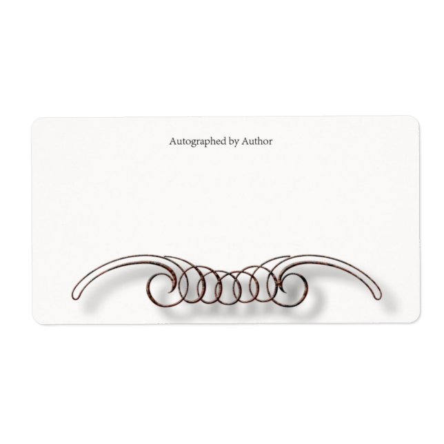 Étiquette Autographié par la plaque d'écriture de l'auteur (Devant)