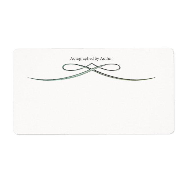 Étiquette Autographié par la plaque d'écriture de l'auteur (Devant)