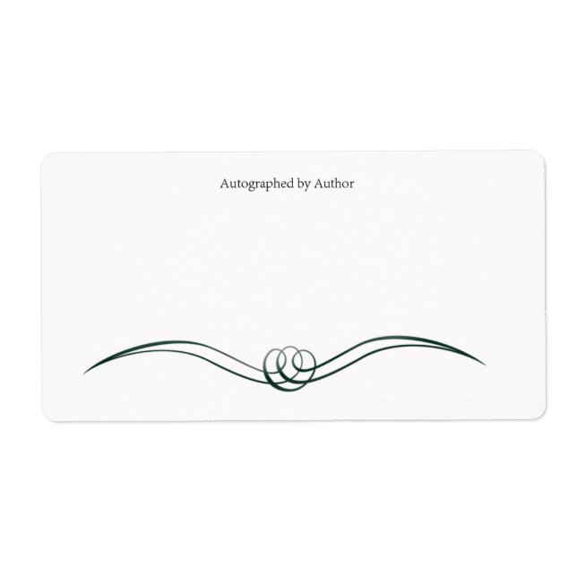 Étiquette Autographié par la plaque d'écriture de l'auteur (Devant)