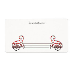 Étiquette Autographié par la plaque d'écriture de l'auteur