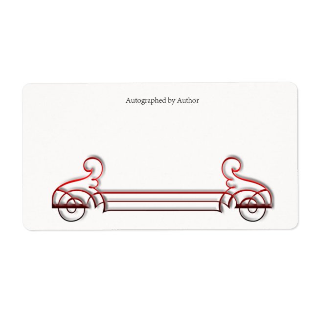 Étiquette Autographié par la plaque d'écriture de l'auteur (Devant)