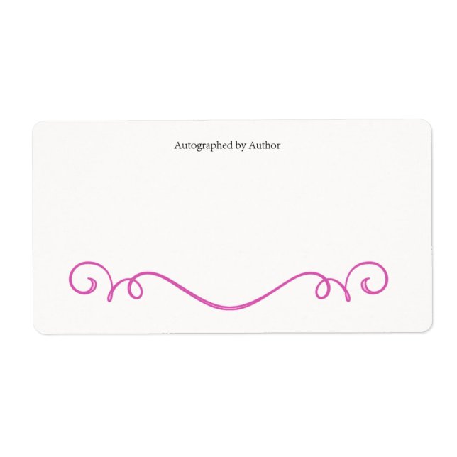 Étiquette Autographié par la plaque d'écriture de l'auteur (Devant)