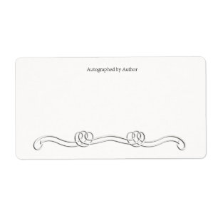 Étiquette Autographié par la plaque d'écriture de l'auteur