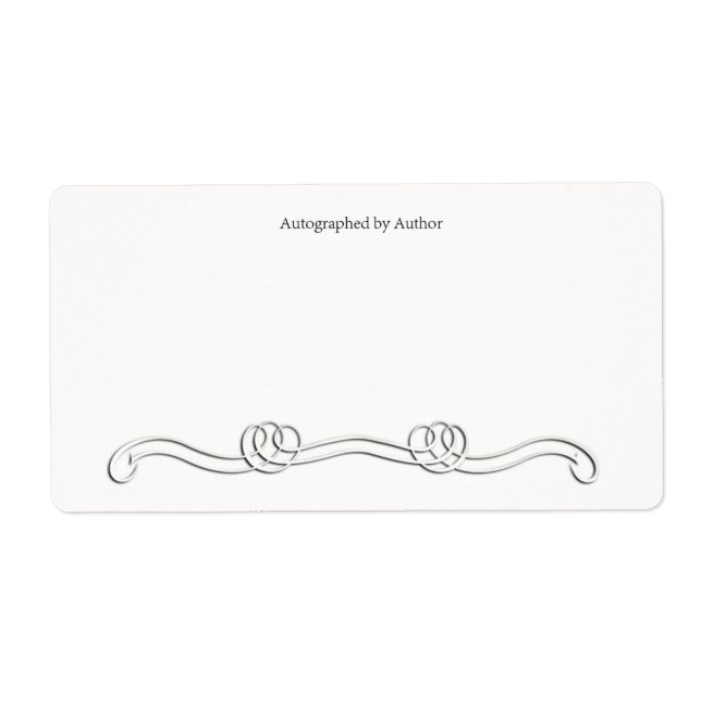 Étiquette Autographié par la plaque d'écriture de l'auteur (Devant)