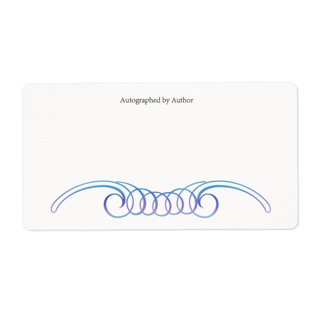 Étiquette Autographié par la plaque d'écriture de l'auteur (Devant)