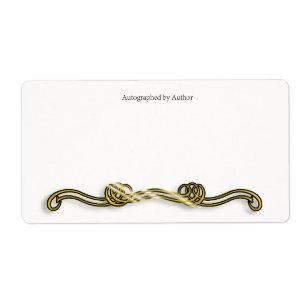 Étiquette Autographié par la plaque d'écriture de l'auteur