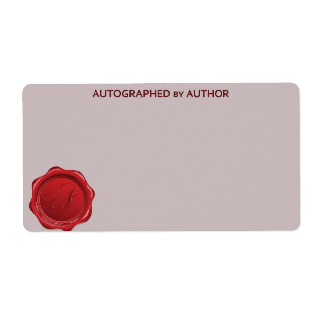 Étiquette Autographié par l'auteur Wax Seal A (Devant)