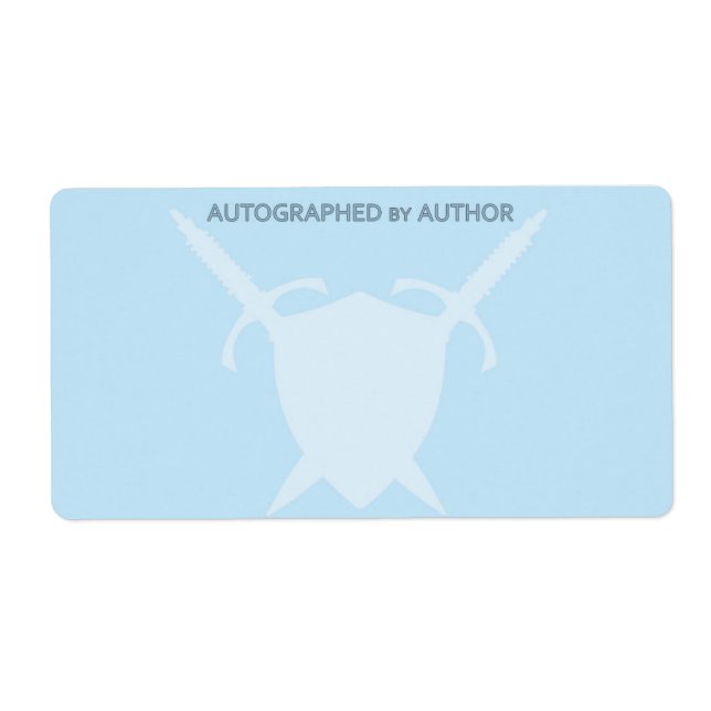 Étiquette Autographié par l'épée et le bouclier de l'auteur (Devant)