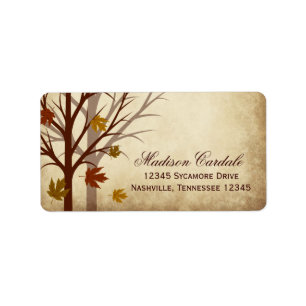 Étiquette Automne Arbre Automne Mariage Retourner les étique