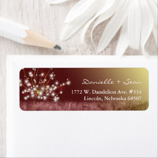 Étiquette Automne Elegance Dandelion Mariage Adresse