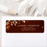 Automne Feuilles Russe Mariage Adresse de retour