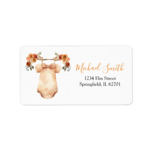 Étiquette Automne Floral Vêtements de bébé Baby shower Adres