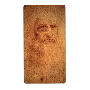 Étiquette Autoportrait de Léonard de Vinci, Art Renaissance