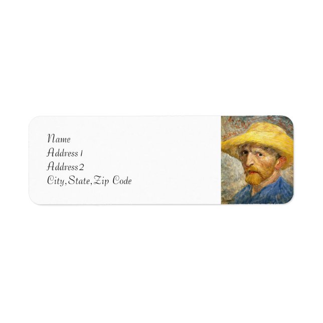 Étiquette Autoportrait de Van Gogh (Devant)