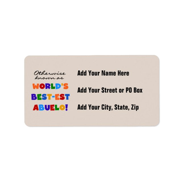 Étiquette Autrement Connu Comme Le Meilleur Abuelo (Devant)