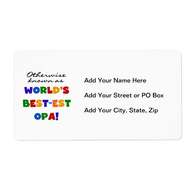 Étiquette Autres T-shirts et cadeaux Opa (Devant)