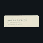 Étiquette Autumn Boho Deco | Cream Return Address Label<br><div class="desc">This Autumn Boho Deco | Cream wedding return address label creates a simple and versatile rustic desert or country western theme for your marriage celebration. With the sage green moss typography, combined with the plain beige minimalist design, allows for classic mix and match with the other colors in this fall...</div>