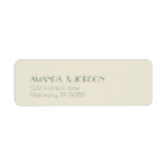 Étiquette Autumn Boho Deco | Cream Return Address Label<br><div class="desc">This Autumn Boho Deco | Cream wedding return address label creates a simple and versatile rustic desert or country western theme for your marriage celebration. With the sage green moss typography, combined with the plain beige minimalist design, allows for classic mix and match with the other colors in this fall...</div>