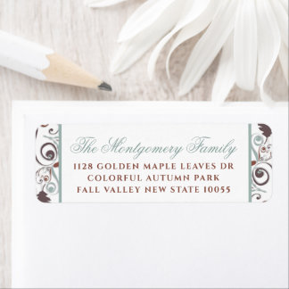 Étiquette Autumn Leaves Swils Thanksgiving Holiday Adresse