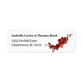 Étiquette Autumn Orchid Romance Wedding Return Address Label