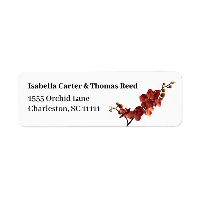 Étiquette Autumn Orchid Romance Wedding Return Address Label (Devant)