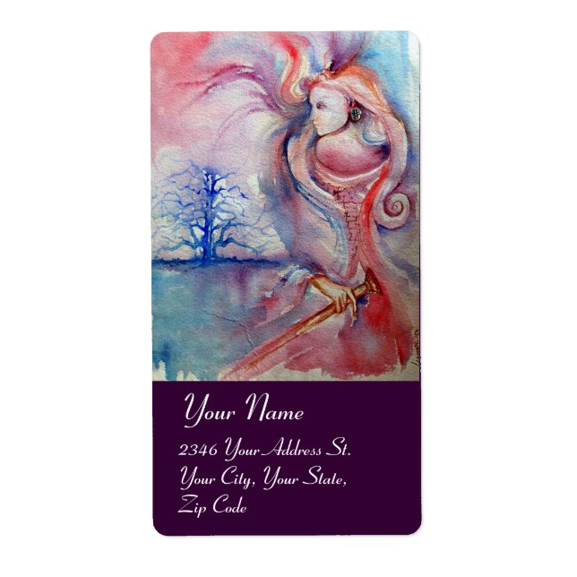 Étiquette AVALON ,pink blue red (Devant)