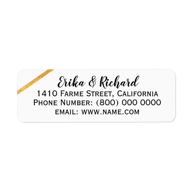 Étiquette avec nom et adresse (Devant)