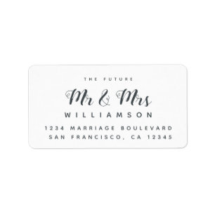 Étiquette Avenir élégant M. Mme Mariage Adresse de retour