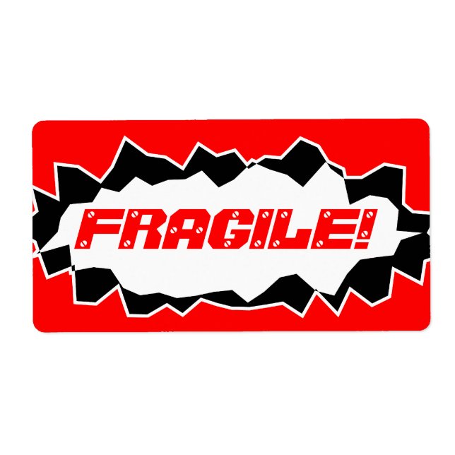 Étiquette Avertissement fragile - autocollants d'expédition (Devant)