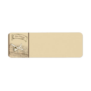 Étiquette Avion de voyage de fève