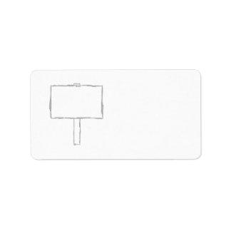 Étiquette Avis de poste de signal. Gris et blanc.