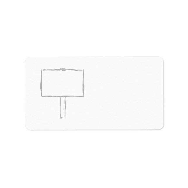 Étiquette Avis de poste de signal. Gris et blanc. (Devant)