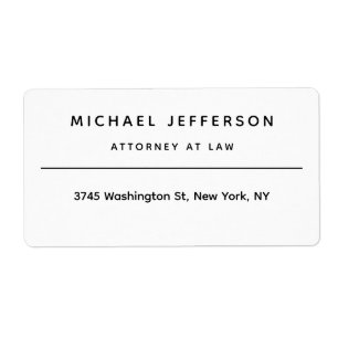 Étiquette Avocat de droit minimaliste classique Pro