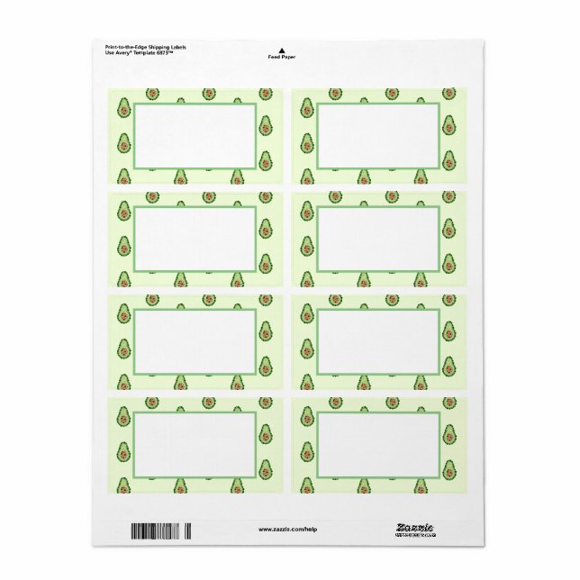 Étiquette Avocat en points (Feuille entière)