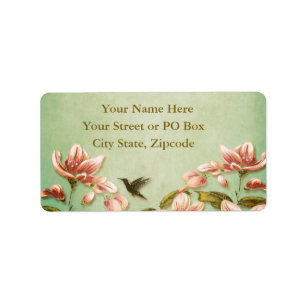 Étiquette Azalées roses Vintage sur la fosse verte