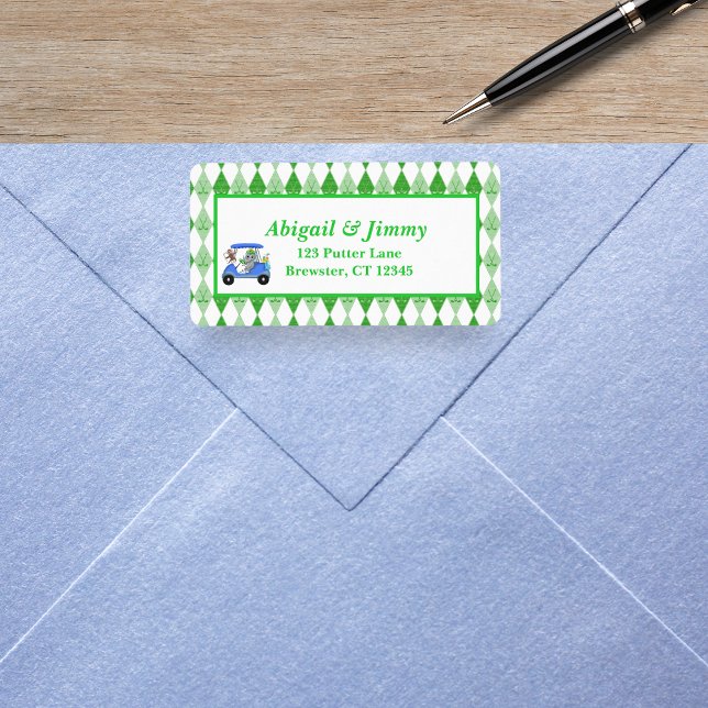 Étiquette Baby Boy Elephant & Monkey Golf Baby shower (Créateur téléchargé)